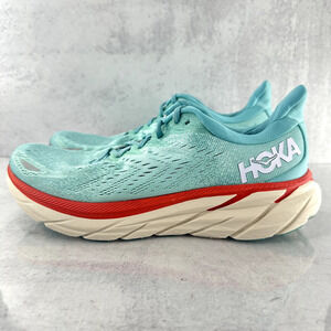 Hoka One One Clifton 8 Women's 9.5 B Running Shoes Blue Sneakers Athletic